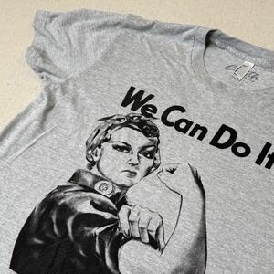 Couth Clothing "We Can Do It!" Rosie the Riveter Tee XXL Gray American‎ Apparel